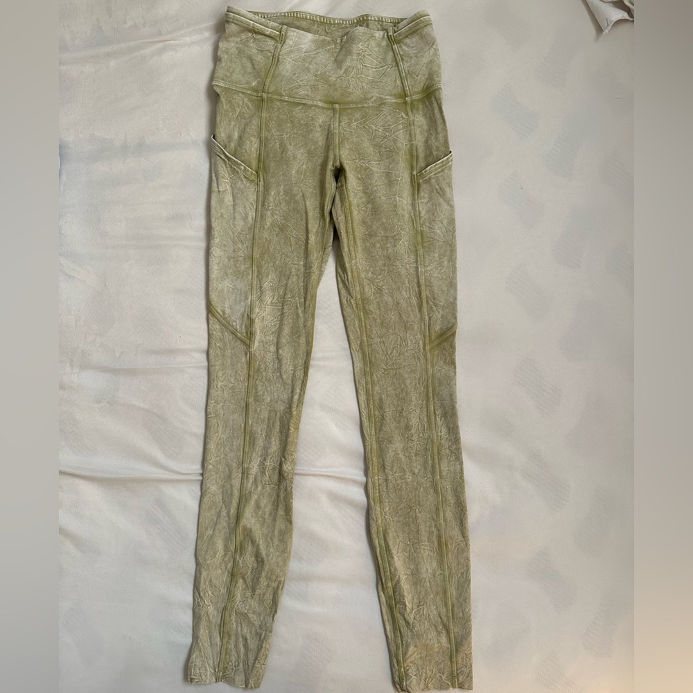 Lululemon fast and free high rise tight. 25” Size 2 Ice dye wash moss